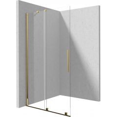 Deante Prizma KTJZ34R ścianka prysznicowa walk-in 140 cm złoty połysk/szkło przezroczyste