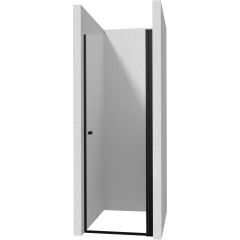 Deante Kerria Plus KTSWN45P drzwi prysznicowe 50 cm uchylne czarny mat/szkło przezroczyste