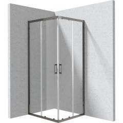 Deante Funkia Evo KYCD089P kabina prysznicowa 90x80 cm prostokątna grafitowy szczotkowany/szkło przezroczyste