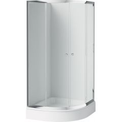 Deante Cilantro KYLZ052K kabina z brodzikiem 80x80 cm półokrągła chrom połysk/szkło przezroczyste
