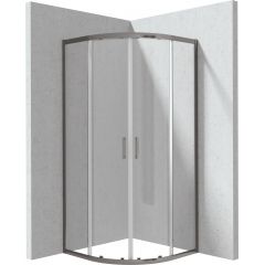 Deante Funkia Evo KYPD099P kabina prysznicowa 90x90 cm półokrągła grafitowy /szkło przezroczyste