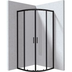 Deante Funkia Evo KYPN088P kabina prysznicowa 80x80 cm półokrągła czarny mat/szkło przezroczyste