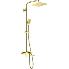 Deante Alpinia NACZ1AM zestaw wannowo-prysznicowy ścienny z deszczownicą złoty