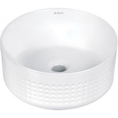 Deante Silia Hexa CDX6U3S umywalka 36x36 cm okrągła nablatowa biała
