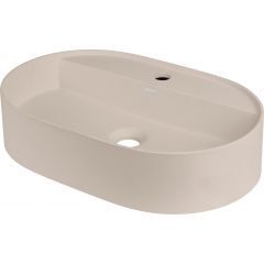 Deante Silia CQS5U6B umywalka 55x35 cm owalna nablatowa brąz/beż