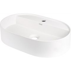 Deante Silia CQSAU6B umywalka 55x35 cm owalna nablatowa biała