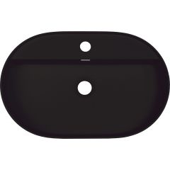 Deante Silia CQSNU6B umywalka 55x35 cm owalna nablatowa czarna