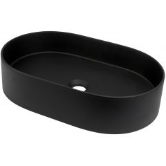 Deante Silia CQSNU6S umywalka 55x35 cm owalna nablatowa czarna