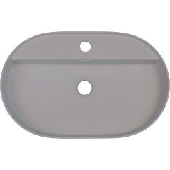 Deante Silia CQSSU6B umywalka 55x35 cm owalna nablatowa szary/kamień