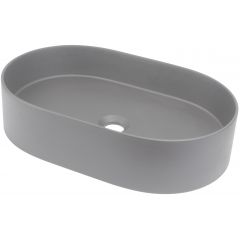 Deante Silia CQSSU6S umywalka 55x35 cm owalna nablatowa szary/kamień