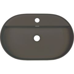 Deante Silia CQSTU6B umywalka 55x35 cm owalna nablatowa antracyt