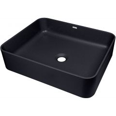 Deante Temisto CQTNU5S umywalka 50x40 cm prostokątna nablatowa czarna