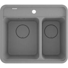 Deante Momi ZKMS503 zlewozmywak granitowy 60x52 cm szary/grafitowy/onyx