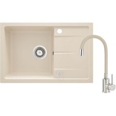Deante Leda ZRDG5113 zlewozmywak z baterią beżowy/stal