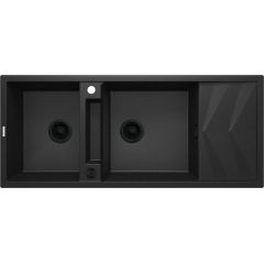 Deante Magnetic ZRMG213 zlewozmywak granitowy 116x50 cm szary/grafitowy/onyx