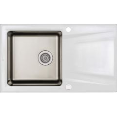 Deante Prime ZSRA113 zlewozmywak granitowo-stalowy 86x50 cm biały