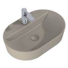 Elita Babette RE040620017020 umywalka 62x41.2 cm owalna nablatowa brąz/beż