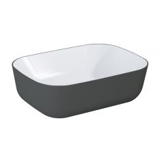 Elita Reni RE040460896130 umywalka 45.5x32.5 cm prostokątna nablatowa biała-antracyt