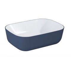 Elita Reni RE040460896170 umywalka 45.5x32.5 cm prostokątna nablatowa biała-niebieska