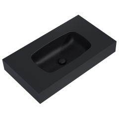 Elita Dimple RE040800027160 umywalka 80.6x46 cm prostokątna ścienna czarna