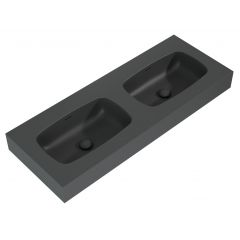 Elita Dimple RE041200026010 umywalka 121x46 cm prostokątna ścienna-podwójna antracyt