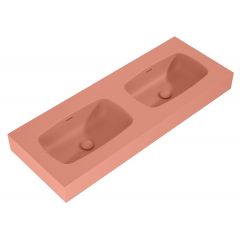Elita Dimple RE041200026600 umywalka 121x46 cm prostokątna ścienna-podwójna różowa