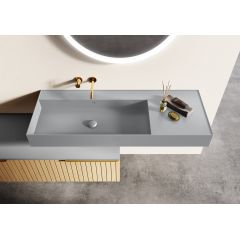 Elita Level RE041461187040 umywalka 100.5x45.5 cm prostokątna ścienna szary/kamień