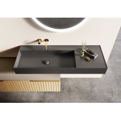 Elita Level RE041461196010 umywalka 120.5x45.5 cm prostokątna ścienna antracyt