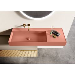 Elita Level RE041461196600 umywalka 120.5x45.5 cm prostokątna ścienna różowa