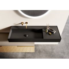 Elita Level RE041461197160 umywalka 120.5x45.5 cm prostokątna ścienna czarna