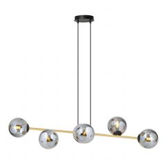 Emibig Gravity 12376 lampa wisząca 6x10 W czarna-złota