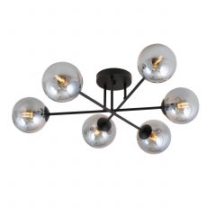 Emibig Roma 12456 lampa podsufitowa 6x10 W czarna