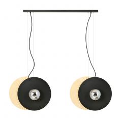 Emibig Soho 13024 lampa wisząca 4x10 W czarna-drewno