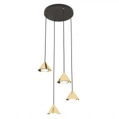 Emibig Elit 13294PREM lampa wisząca 4x10 W czarna-złota