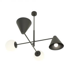 Emibig Hermes 13474 lampa wisząca 4x10 W biała-czarna