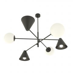 Emibig Hermes 13476 lampa wisząca 6x10 W czarna