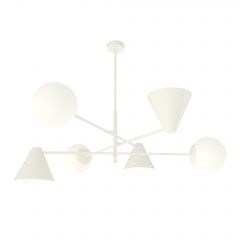 Emibig Hermes 13486 lampa wisząca 6x10 W biała