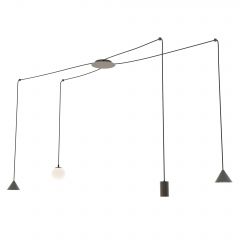Emibig Fuji 13494 lampa wisząca 4x10 W czarna