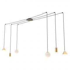 Emibig Fuji 13506 lampa wisząca 6x W czarna-złota