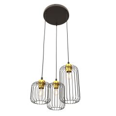 Emibig Vander 13643PREM lampa wisząca 3x15 W czarna-złota