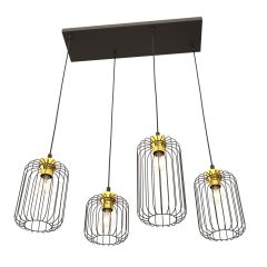 Emibig Vander 13644 lampa wisząca 4x15 W czarna-złota