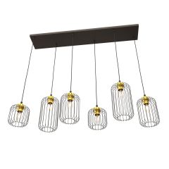 Emibig Vander 13646 lampa wisząca 6x15 W czarna-złota