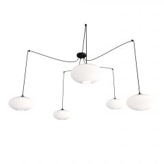 Emibig Origo 13745 lampa wisząca 5x15 W biała-czarna