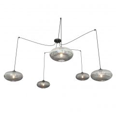 Emibig Origo 13755 lampa wisząca 5x15 W czarna-grafitowa