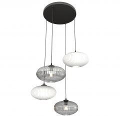 Emibig Coco 13764PREM lampa wisząca 4x15 W biała-czarna
