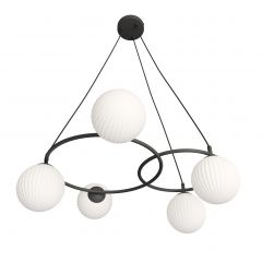 Emibig Libra 13795 lampa wisząca 5x10 W biała-czarna