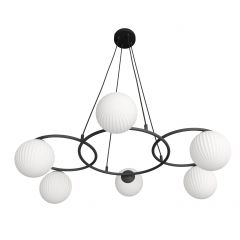 Emibig Libra 13796 lampa wisząca 6x10 W biała-czarna