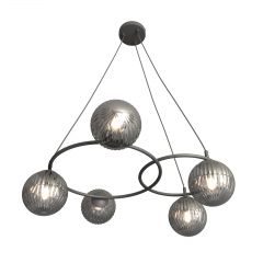 Emibig Libra 13805 lampa wisząca 5x10 W czarna-grafitowa