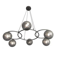 Emibig Libra 13806 lampa wisząca 6x10 W czarna-grafitowa
