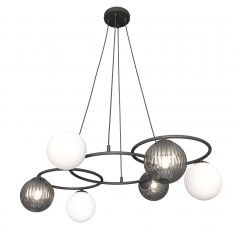 Emibig Libra 13826 lampa wisząca 6x10 W biała-czarna-grafitowa